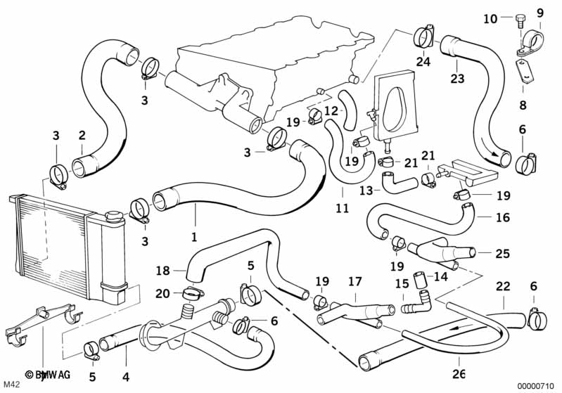 Genuine BMW 11531717620 E30 Water Hose (Inc. 318i & 318is) | ML Performance UK Car Parts