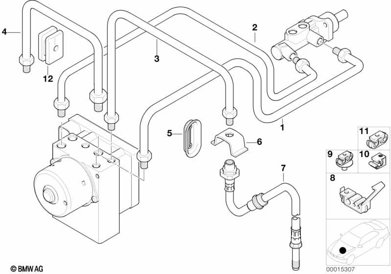 Front brake pipe ASC