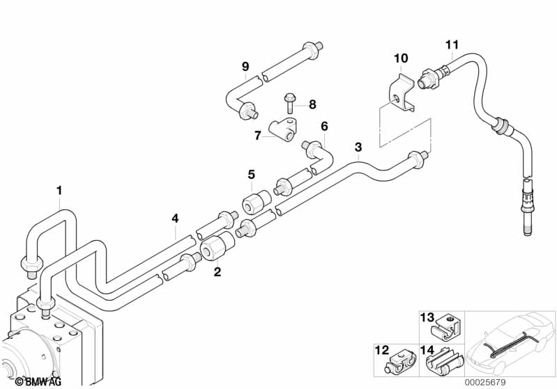 Rear brake pipe ASC