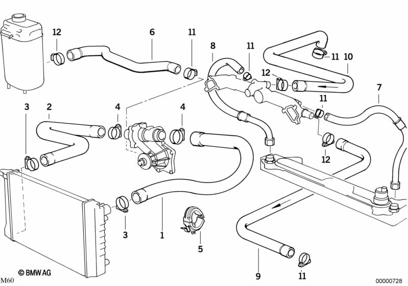 Genuine BMW 11531741402 E31 Water Hose (Inc. 840i) | ML Performance UK Car Parts
