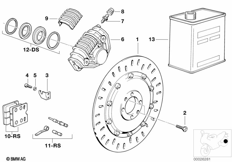 Disk brake, rear