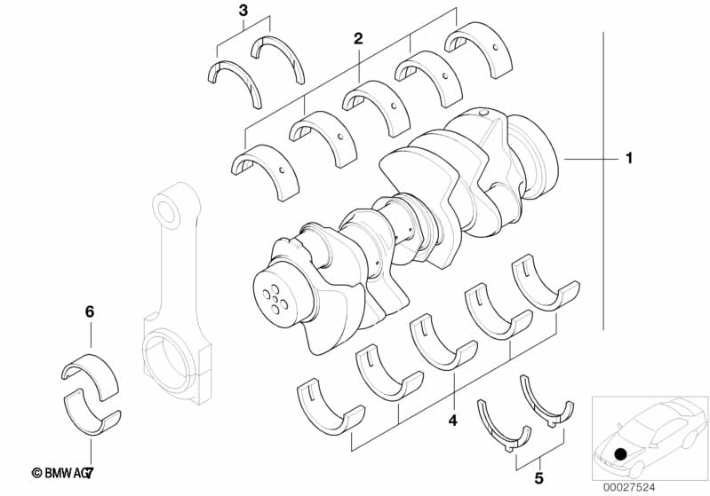 Genuine BMW 11210300284 E52 Crankshaft With Bearing Shells (Inc. ALPINA V8) | ML Performance UK Car Parts