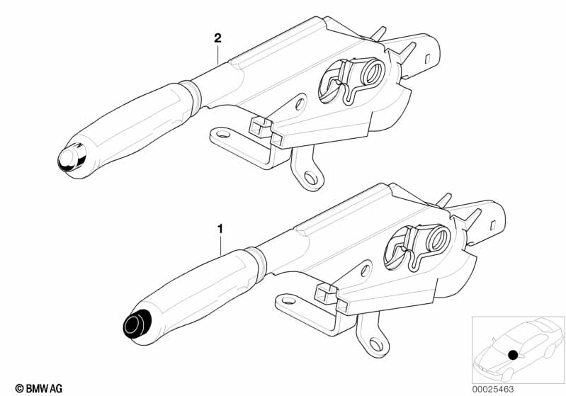 Individual handbrake lever w/wood handle
