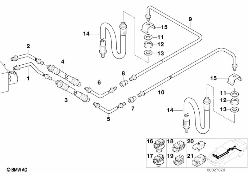 Rear brake pipe ASC/DSC
