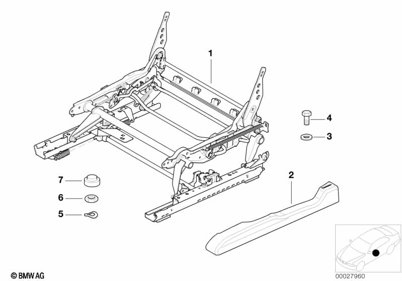 Genuine BMW 52108226267 E46 E53 E83 Seat Mechanism Left (Inc. 320d, 318d & 323i) | ML Performance EU Car Parts