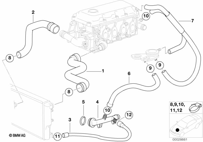 Genuine BMW 11531716644 E36 Water Hose (Inc. 316i 1.9 & Z3 1.9) | ML Performance UK Car Parts