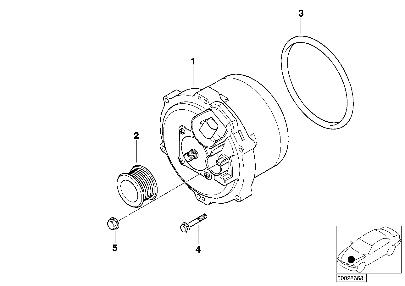 Genuine BMW 12317523605 E65 E66 Generator, Water-Cooled 150A (Inc. 735Li, ALPINA B7 & 745Li) | ML Performance US Car Parts
