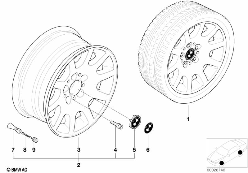 BMW light alloy wheel, ellips. styl. 60