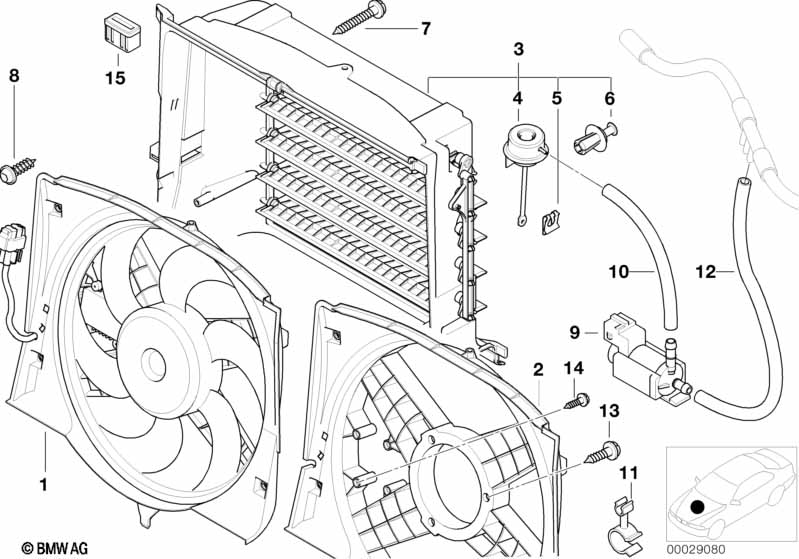 Fan housing, mounting parts