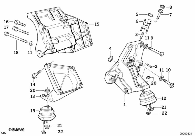 Genuine BMW 11811094150 E34 E31 E32 Rubber Mounting Right (Inc. 730iL, 840Ci & 530i) | ML Performance UK Car Parts
