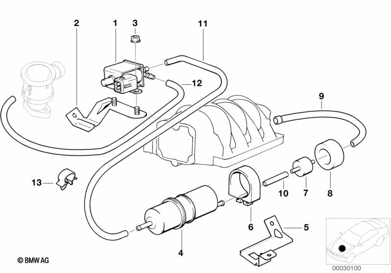 Genuine BMW 11731438139 E39 E52 E53 Hose 395mm (Inc. 535i, 540i & 740iL) | ML Performance UK Car Parts