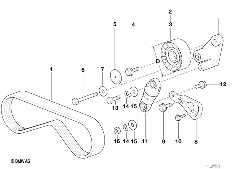 Genuine BMW 11287833266 E34 E31 E32 Ribbed V-Belt 5K X 980 (Inc. 740iL, Z8 & 730i) | ML Performance UK Car Parts