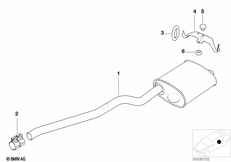 Exhaust system, rear
