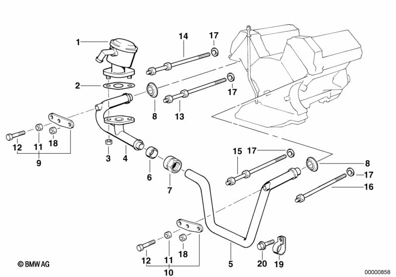 Genuine BMW 11721741322 E34 E38 Stud Bolt ZYL.5-8 (Inc. 730iL, 730i & 530i) | ML Performance UK Car Parts