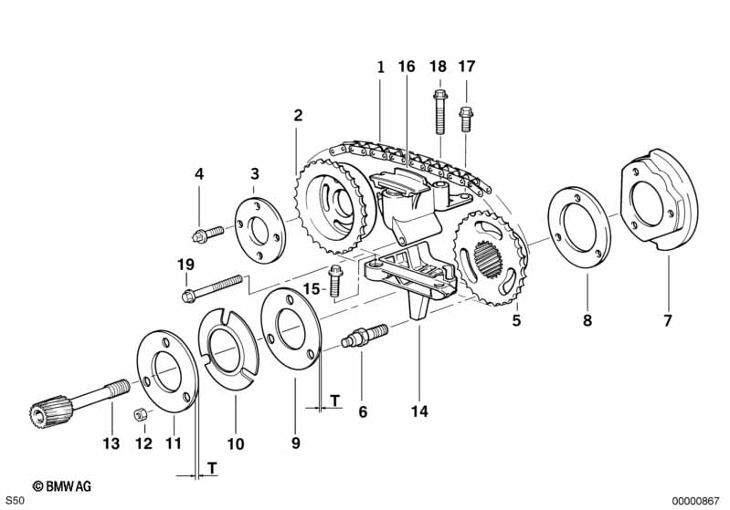timing gear timing chain top