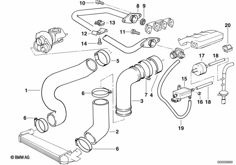 Genuine BMW 11712245845 E39 E36 E38 Clamp (Inc. 325td, 318tds & 325tds) | ML Performance UK Car Parts