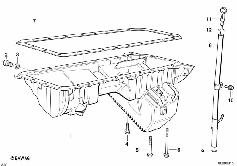 Oil pan/oil level indicator