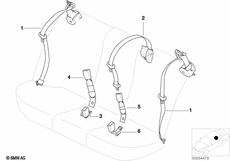 Safety belt rear
