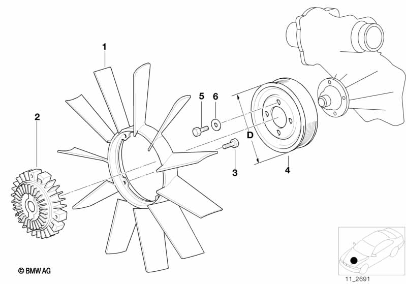 Genuine BMW 11527830486 E39 E52 Fan Coupling 92CEL (Inc. Z8, M5 & AlpinaV8) | ML Performance UK Car Parts