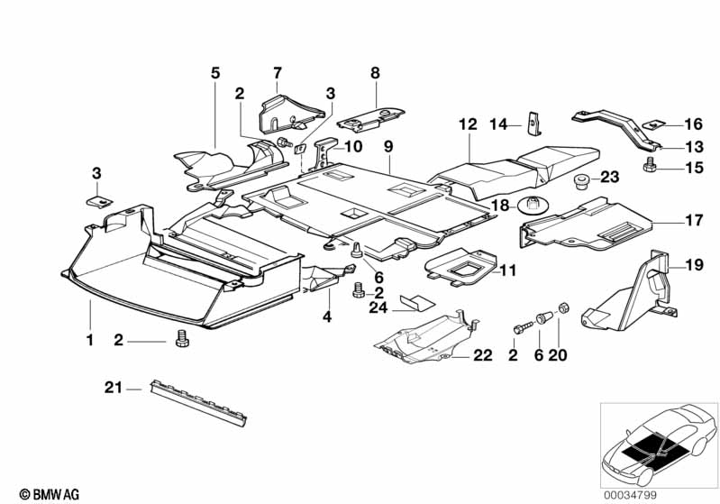 Genuine BMW 51481977240 E36 Brkt, Heat Shield/Park Brake Cable Right (Inc. 325td) | ML Performance UK Car Parts