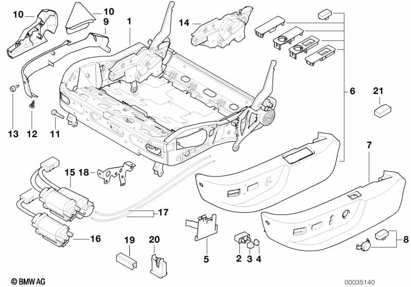 Contour seat, seat frame/covers