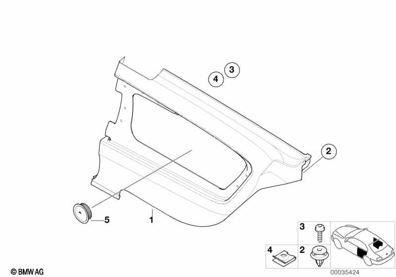 Lateral trim panel rear