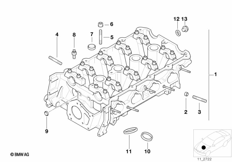 Genuine BMW 07129908191 E36 E86 E31 Stud Bolt M7X50-10.9-PHR (Inc. 840i) | ML Performance UK Car Parts