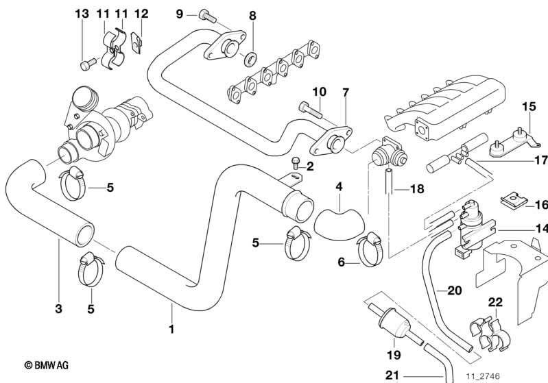 Intake manifold-supercharg.air duct/AGR