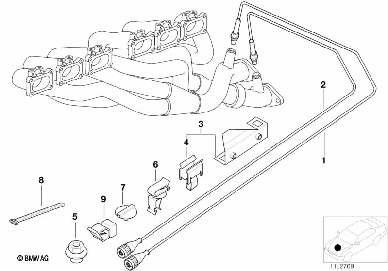 Genuine BMW 11781404697 E36 Oxygen Sensor BOSCH/L=1005mm (Inc. M3) | ML Performance UK Car Parts