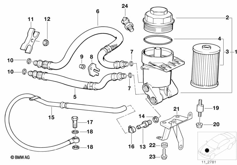 Lubricat.syst.-oil filter, oil pipes