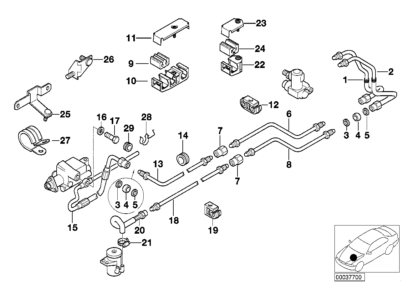 Genuine BMW 37131091125 E38 Feed Line (Inc. L7, 730iL & 725tds) | ML Performance UK Car Parts