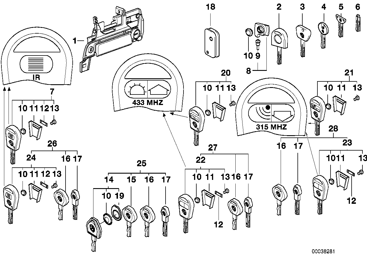 Genuine BMW 51211950666 E31 E34 E32 Universal Key (Inc. 320i, 740i & Z1) | ML Performance UK Car Parts