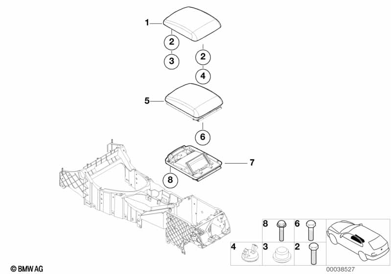 Genuine BMW 51168263733 E53 Instrument Panel, Armrest (Inc. X5) | ML Performance EU Car Parts