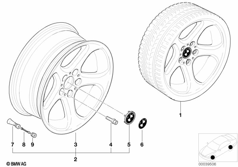 BMW LA wheel, star spoke 69