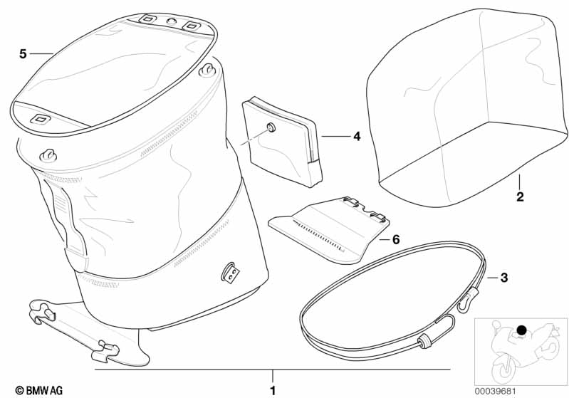Tank-top bag f sheet-steel tank
