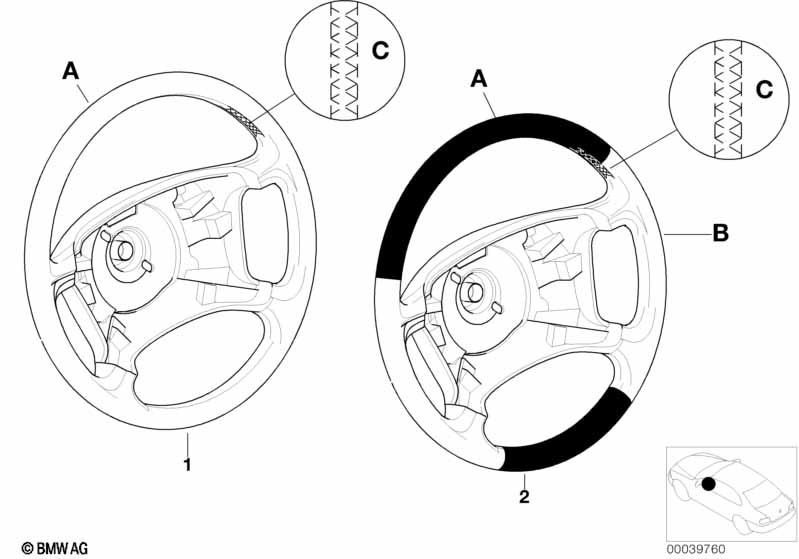Individual steering wheel airbag SA 240