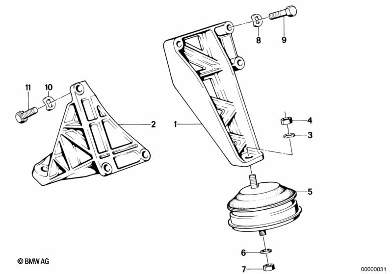 Genuine BMW 11811129379 E34 E32 Supporting Bracket Left (Inc. 735i, M5 3.6 & 730i) | ML Performance UK Car Parts