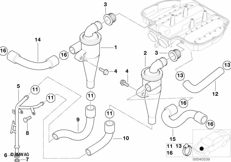 Crankcase-Ventilation/oil separator