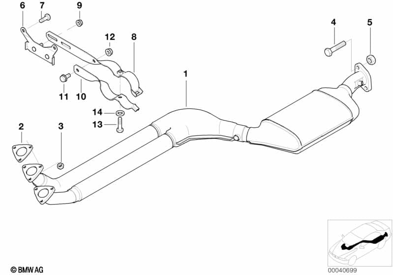 Catalytic converter/front silencer