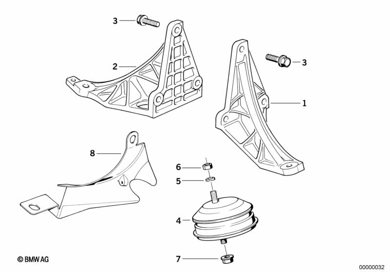 Genuine BMW 11811132990 E32 E31 Supporting Bracket Right (Inc. 850Ci, 750i & 750iL) | ML Performance UK Car Parts
