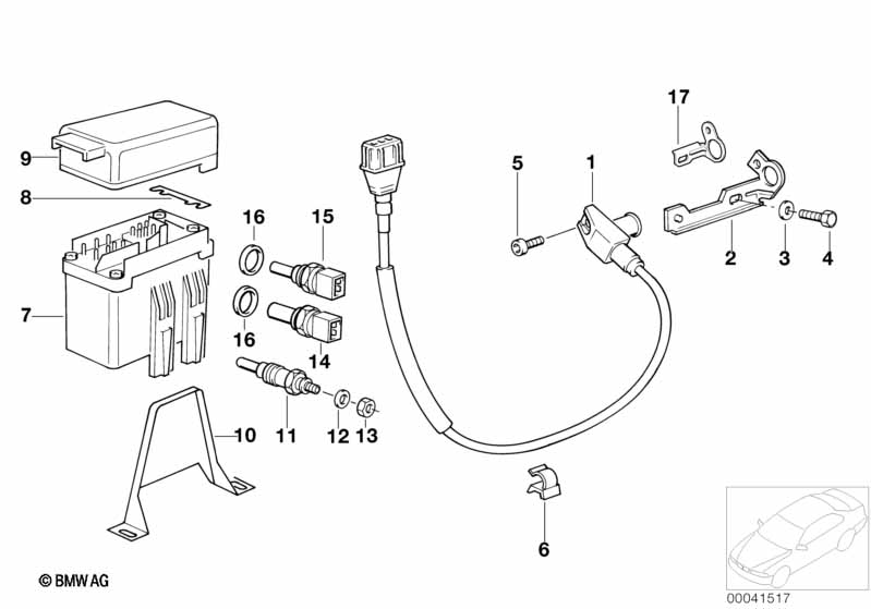 Glow plug unit/temp.sensor/trigg.contact