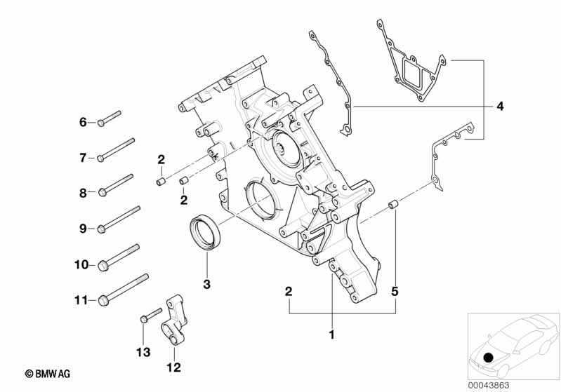 Genuine BMW 11141407751 E52 Timing Case Cover, Bottom (Inc. Z8) | ML Performance UK Car Parts