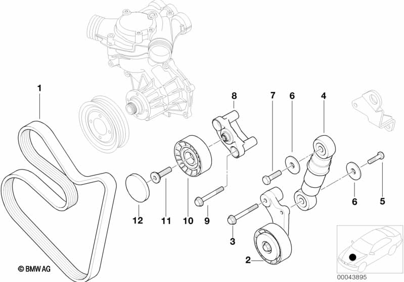 Genuine BMW 11281407976 E52 Belt Tensioner (Inc. Alpina V8 & Z8) | ML Performance UK Car Parts