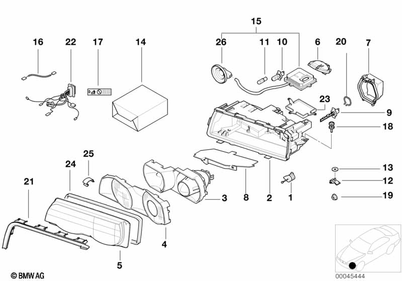 Single parts, xenon headlight