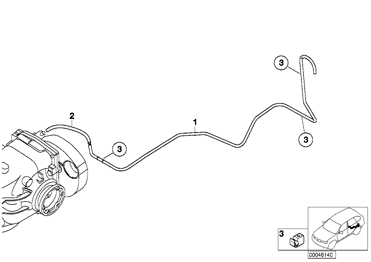 Genuine BMW 33101428780 E53 Vent Pipe L=1482mm/D=8mm (Inc. X5 4.6is, X5 3.0d & X5 4.4i) | ML Performance UK Car Parts