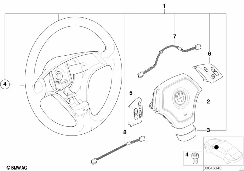 Airbag sports steering wheel multifunct.