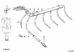 IGNITION WIRING diagram for BMW 5 Series E12 530i
