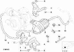 真空調節廢氣渦輪增壓器 diagram for BMW 3 Series E46 320d
