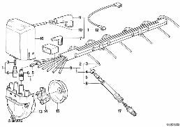 Wiązka przew. zapłon./świeca zapłon. diagram for BMW 5 Series E34 525i