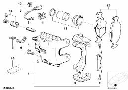 Vorderradbremse-Bremsbelag-Fühler diagram for BMW 7 Series E32 750iL